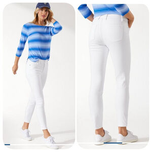 Tommy Bahama Ella Twill High-Rise Ankle Jeans White sz 16